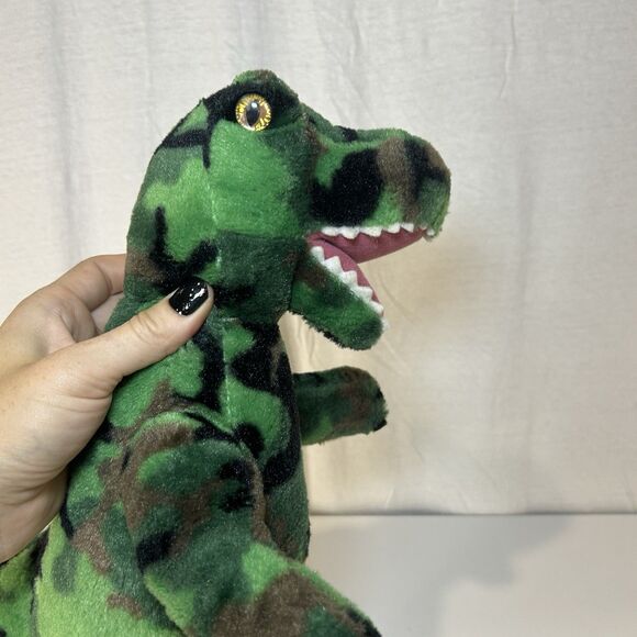 Build A Bear Workshop BAB T-Rex Dinosaur Green Camouflage Plush Stuffed Animal - Picture 6 of 6